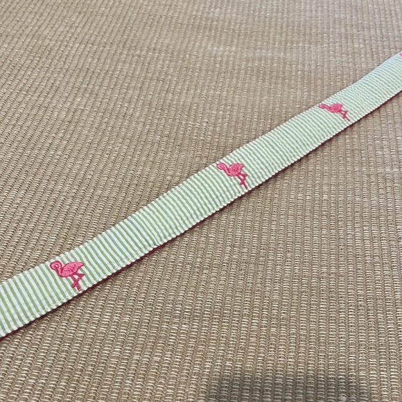No 27 Men’s Belt Seersucker Green/White inside is Pink Size 36 - Picture 3 of 6
